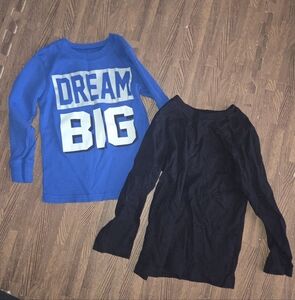 3/$15 - 4T Blue and Black Long Sleeve Tees